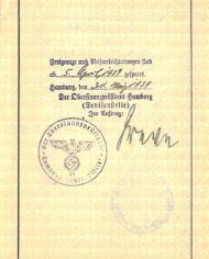 Auction 5 batch 3 #17b Jewish passport Nazi era
