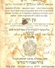Auction 6 batch 3 #8d Mishnayos Eitz Chaim
